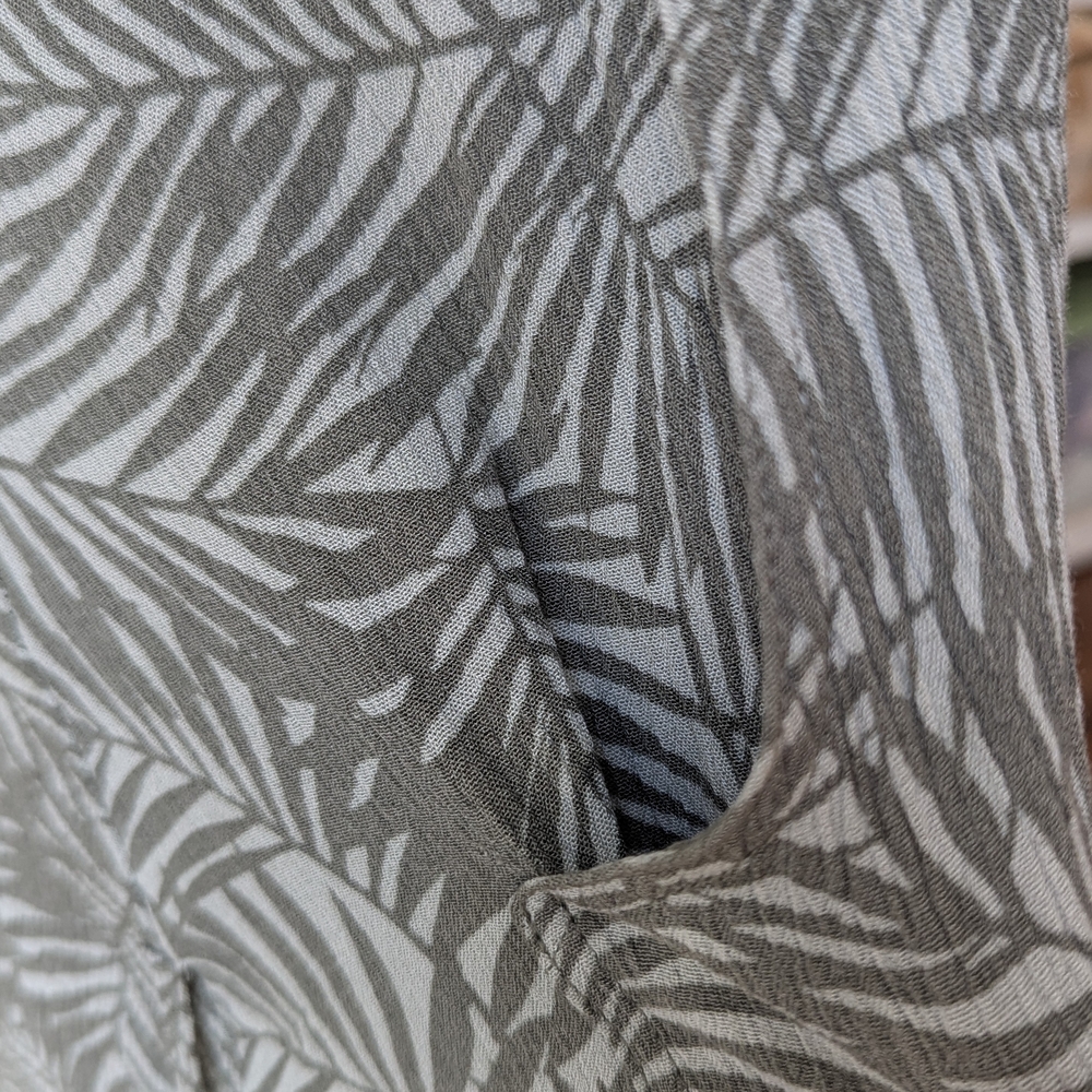 Kaktus Leaf Print Midi Dress Coastal Grandma Beachy Vacation Cruise Lagenlook - Picture 7 of 15
